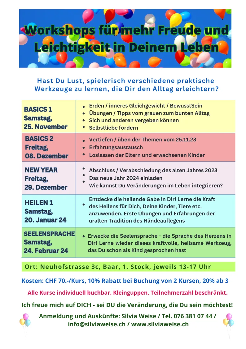 Kurse für mehr Freude und Leichtigkeit in Deinem Leben(4)